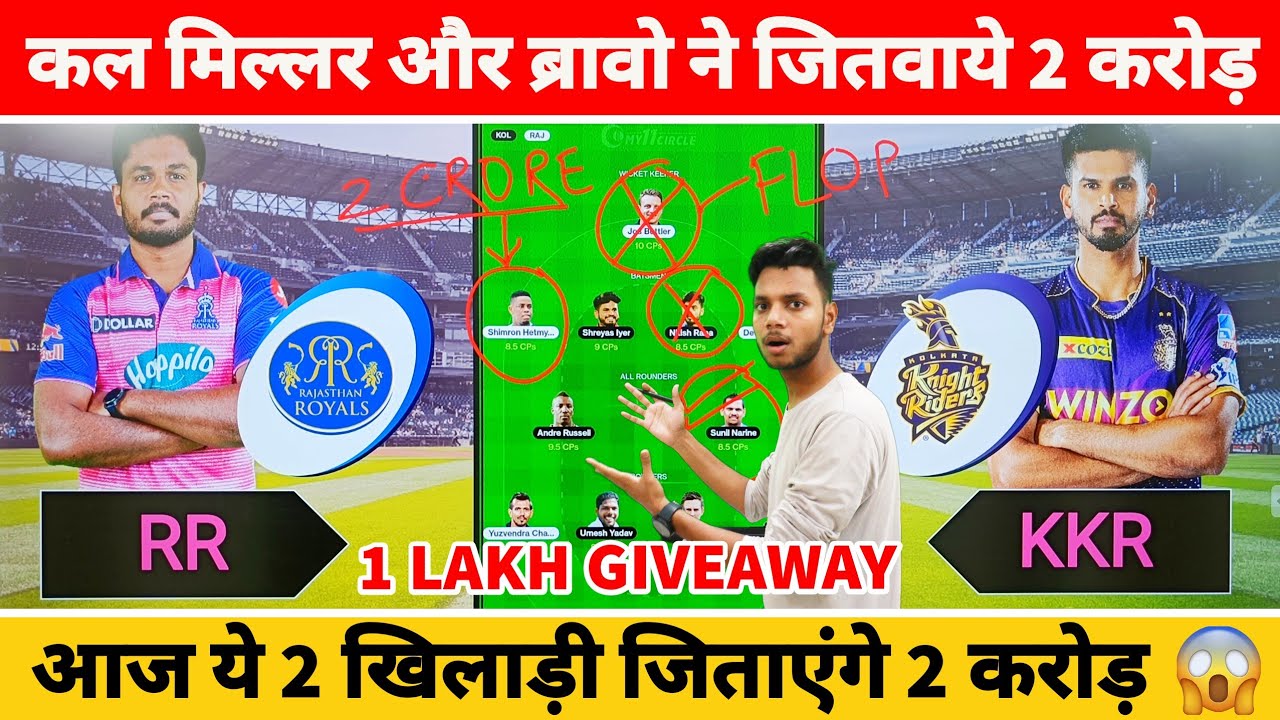 RR vs KKR Dream11 Team Prediction, RR vs KOL Dream11 Team Today, KKR vs RR Dream11 Team, IPL Fantasy