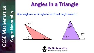 Angles in a Triangle | Mr Mathematics