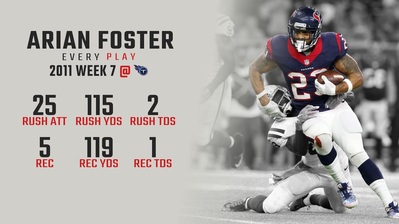 Arian Foster: 234 Yards and 3 TDs in Dominant Win @ Tennessee Titans ...