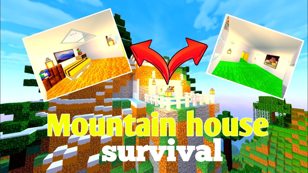 Minecraft Mountain House Build 🏔️ | Amazing Survival Mountain Base ...