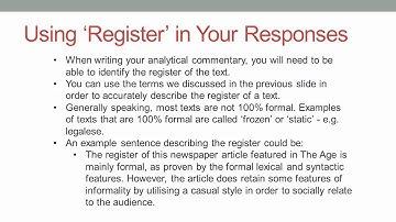 VCE English Language - What is a Register!?