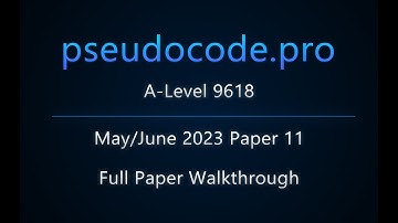 [Past Paper] May/June 2023 Paper 11 A-Level 9618