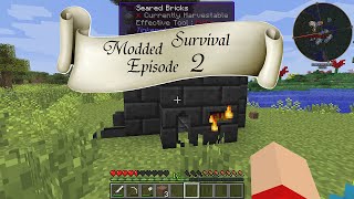 Minecraft: Modded Survival - Ep2 - Tinkers Construct Smeltery