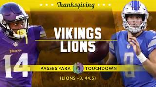 Especial de Thanksgiving: estatísticas para o duelo entre Vikings x Lions na Semana 12
