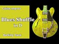 Blues shuffle in d  guitar backing track jam  medium fast tempo