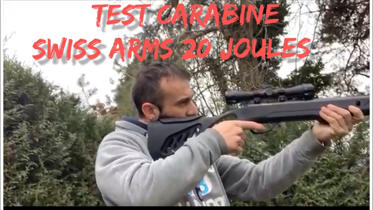 Test carabine à air comprimé, plomb 4.5mm, 20 joules , tir, Swiss