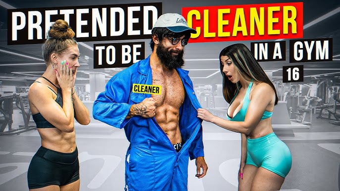 CRAZY CLEANER surprise GIRLS in a GYM prank ft. NOEL DEYZEL #4