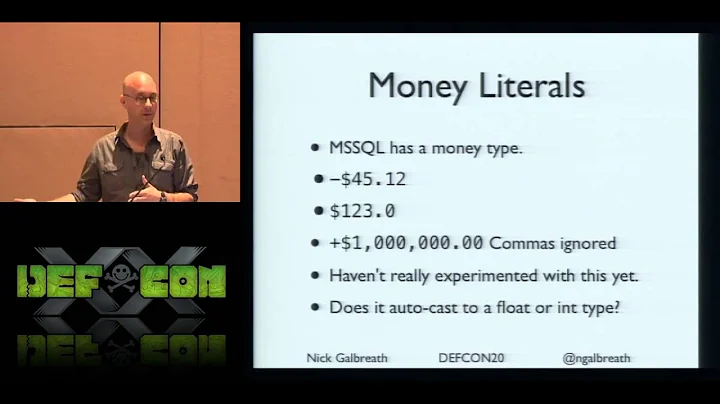 DEF CON 20 - Nick Galbreath - New Techniques in SQ...