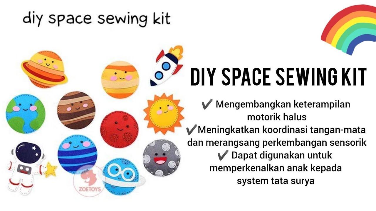  Space Sewing Kit for Kids Solar System DIY Activity