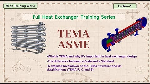 Heat Exchangers Training | Basics of TEMA | Code vs Standard | TEMA Structure Explained Lecture-1