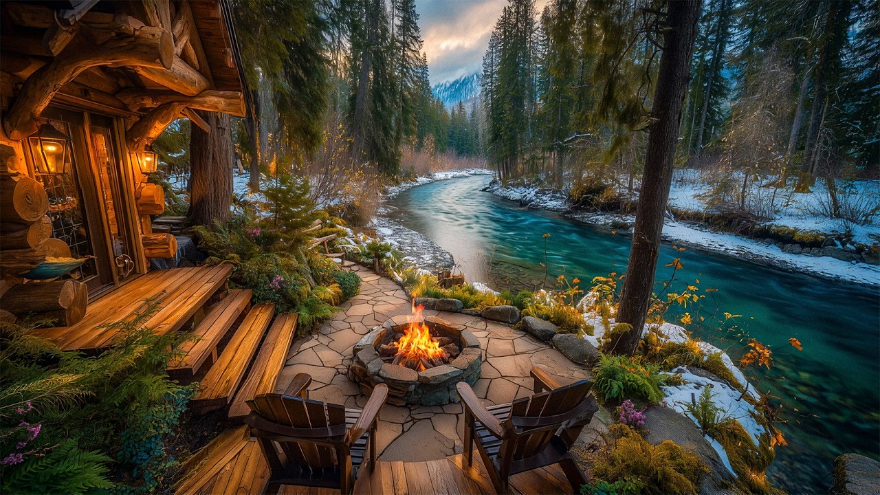 You Can Feel Spring Coming 🌸 Birds, River & a Quiet Forest Cabin