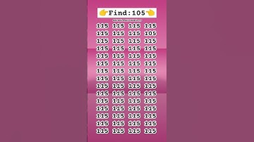 Optical illusion IQ Test :Prove Your Brainpower, Spot The Hidden 105  in 4 seconds! #braintest #100