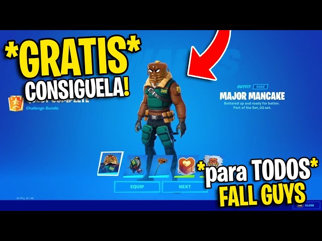 CONSIGA GRÁTIS AS RECOMPENSAS FALL GUYS NO FORTNITE! (SKIN PANQUECO +  PICARETA GRÁTIS) 