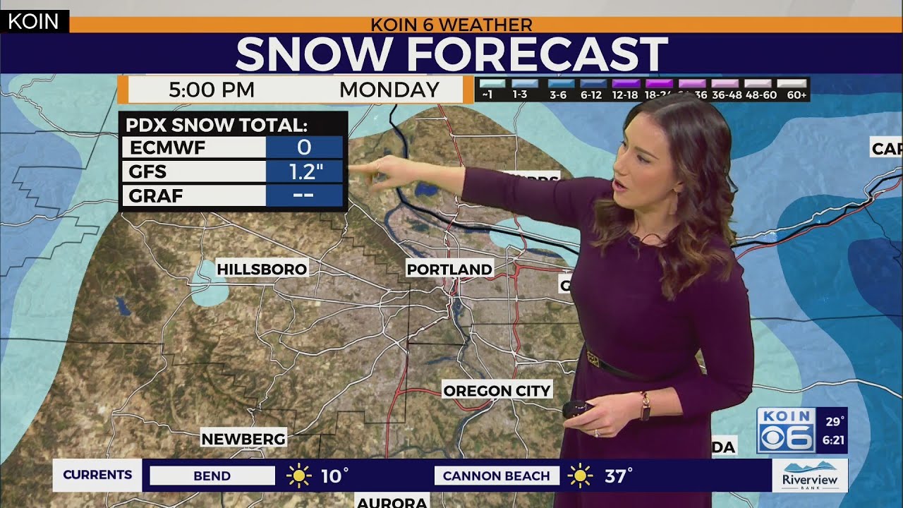Forecast Update: Portland snow chances this weekend - YouTube