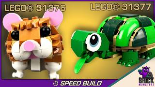 LEGO® Creator 3in1 31376 Cute Hamster & 31377 Turtle with a Water Lily Speed Build