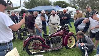 1930 Henderson KJ motorcycle startup at the Dania Beach Vintage motorcycle show 2023