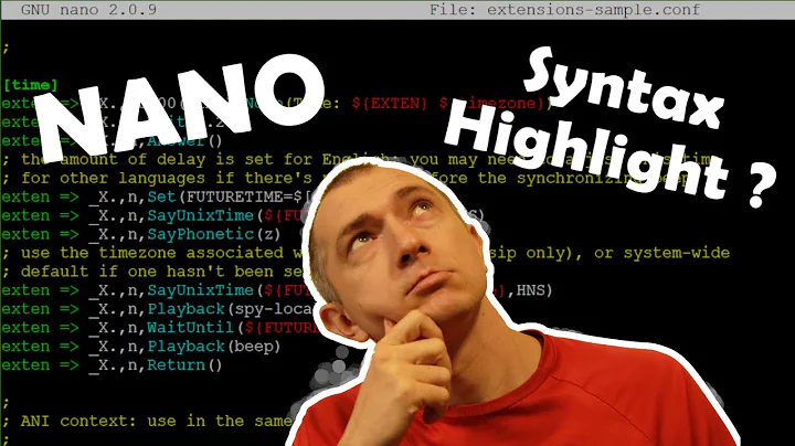 Nano syntax highlighting tips (with Asterisk example)