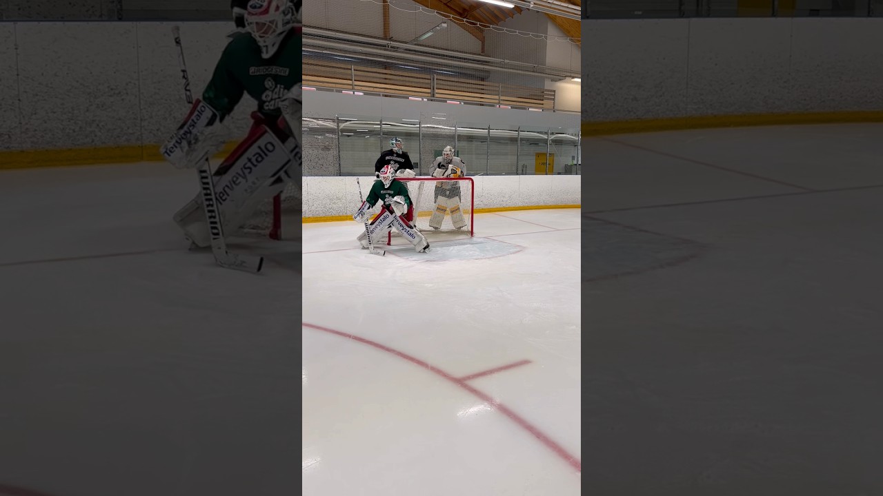 Pienen kulman drilli 3:lla kiekolla: Kaarella vastassa, overlapissa ja RVH:ssa  #maalivahti #goalie