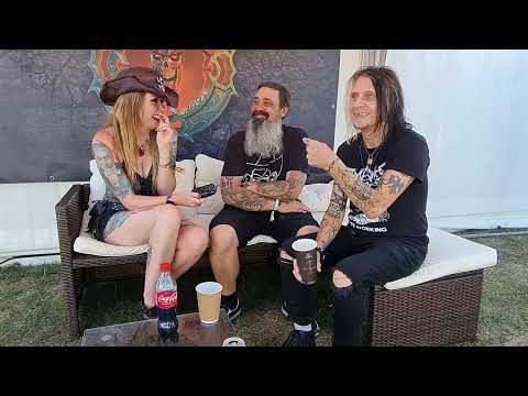 Eye Hate God hanging with Hayley Leggs for TotalRock at Bloodstock 2022