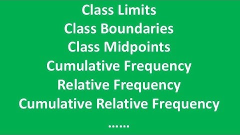 Tutorial 9: Class Boundaries, Class Midpoints, Cumulative Frequency, Relative Frequency, ……