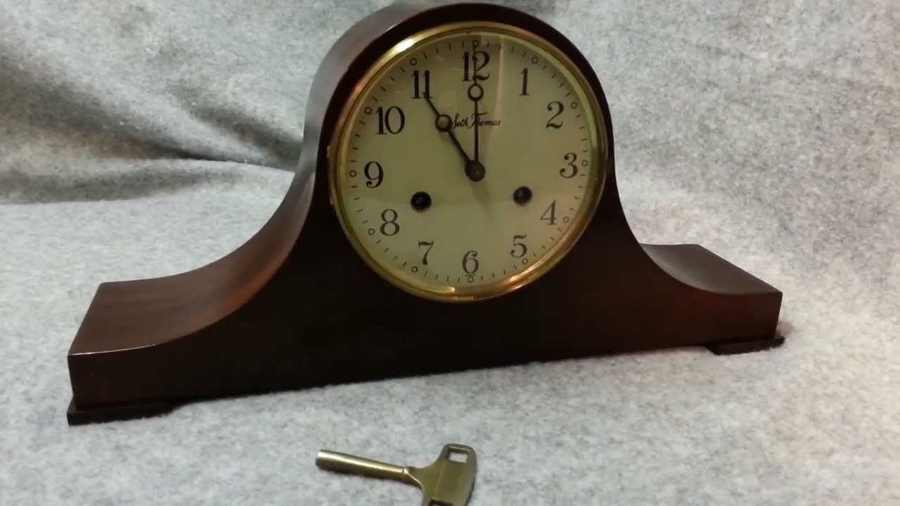 Seth Thomas Lynton 2W Chiming Tambour Mantel Clock YouTube