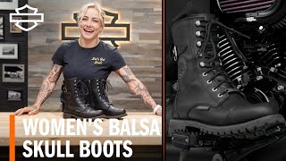 Harley-Davidson Women's Balsa Skull Motorcycle Riding Boot Overview