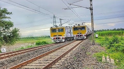 Beautiful Crossing : Different Model Of   EMU Local Train Furious Skipped at Railgate