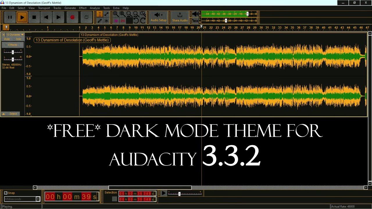 *FREE* PRO DARK MODE THEME FOR AUDACITY! Now Dig On This Audacity Theme