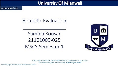 University Of Mianwali (UMW): Heuristic Evaluation based on Nielsen’s Principles