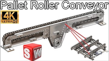 Chain Drive Roller Conveyor for Pallet Part 4 90deg Pop-Up Pallet Transfer Design in Solidworks