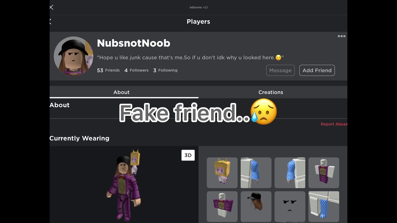 How I lost some of my friends on Roblox.