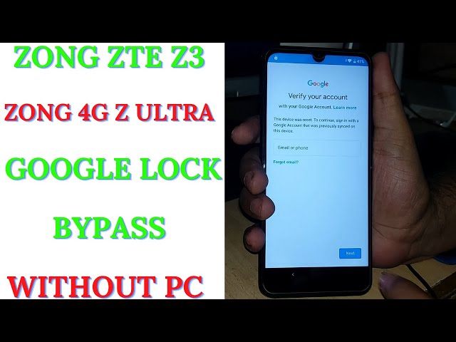 Zong ZTE Z3 FRP/Google Lock Bypass Without PC | Zong 4G Z Ultra