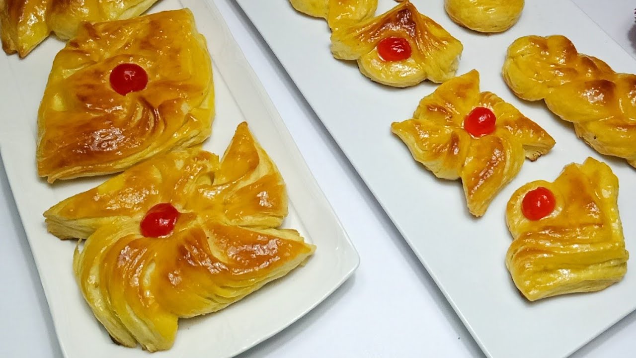 دنش محلات الحلوانى بعجينة مورقة ✔️اعملية فى البيت بكل سهولة ⚡