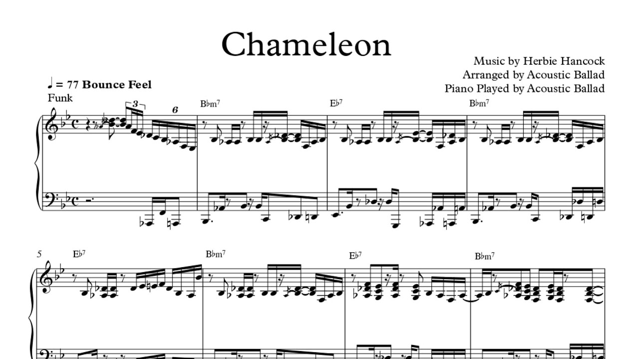 キーボード楽譜　ハービー・ハンコック Herbie Hancock - Transcription - Pinocchio Comping - YouTube