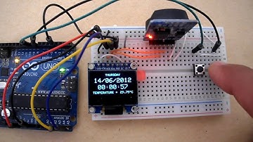 Arduino real time clock and temperature monitor using DS3231 and SSD1306 OLED