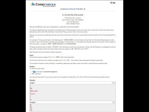 #A. Do Not Be Distracted! solution (Bangla) | Codeforces Round #719 (Div. 3)
