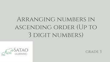 Arranging numbers in ascending order (Up to 3 digit numbers)