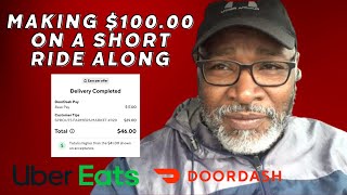 Making $100 On a Short Ride Along │Ride Along In Baltimore │Uber Eats │DoorDash │