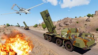 🔴 Russian Artillery Solntsepek and Smerch (MLRS) was destroyed by Bayraktar Drone. Arma 3 Simulation