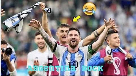 Happy Messi Celebrating After Beating Mexico 😅!