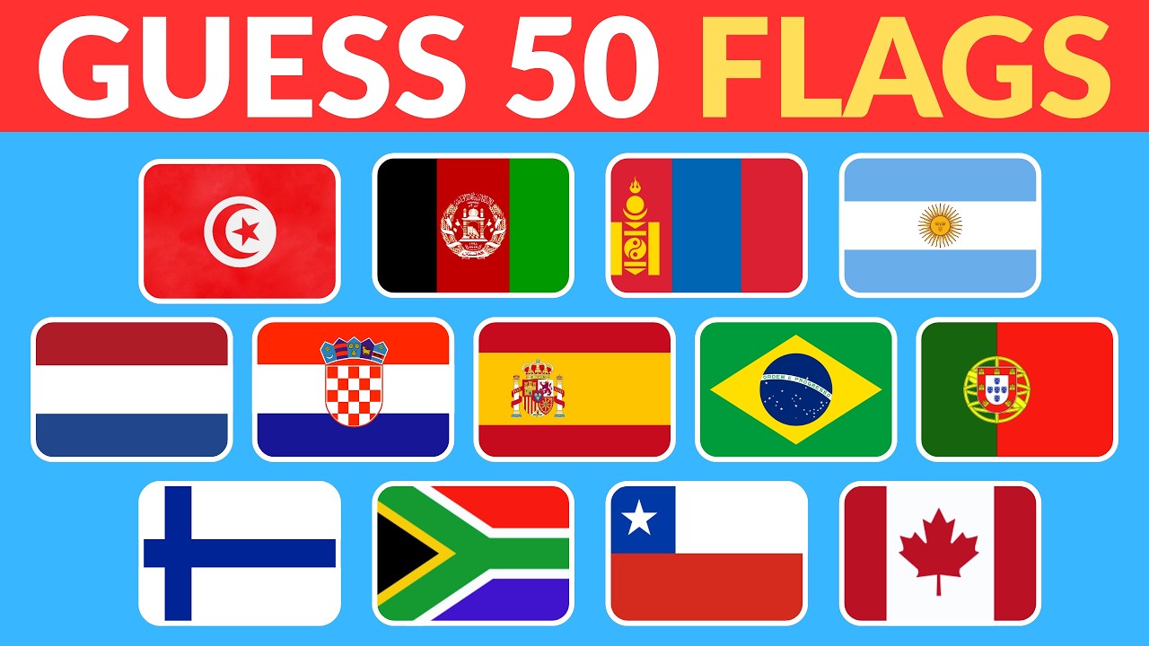 Guess The Flag Quiz 🌍 | 50 Flags Challenge