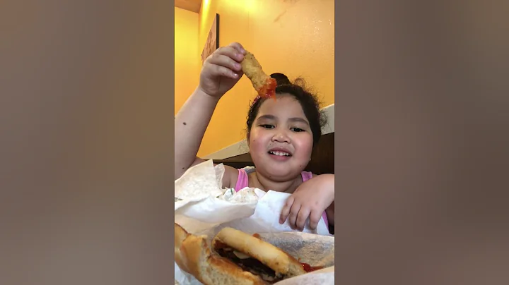 5 y/o Fania Eating Hardee's Mushroom N' Swiss | Mu...