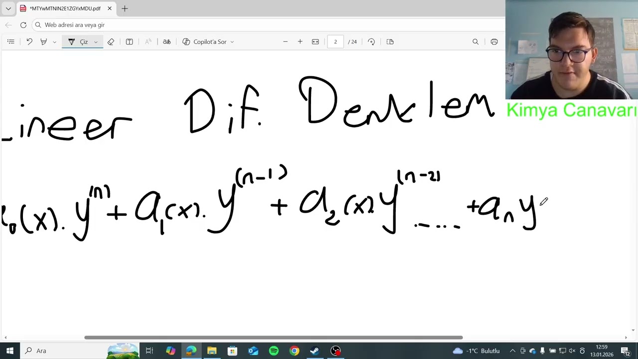 Diferansiyel Denklemler Bölüm 1