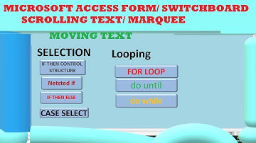 Microsoft Access Scrolling text or marquee on a form switchboard  Access 2019
