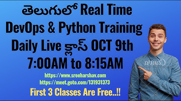 (తెలుగులో)New DevOps & Python Daily Training OCT 9th 7AM to 8:15AM-Terraform-Docker-Jenkins-ADO