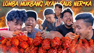 LOMBA MUKBANG 20 AYAM SAOS NER4KA SUPER PEDAS GUBUK ADSENSE