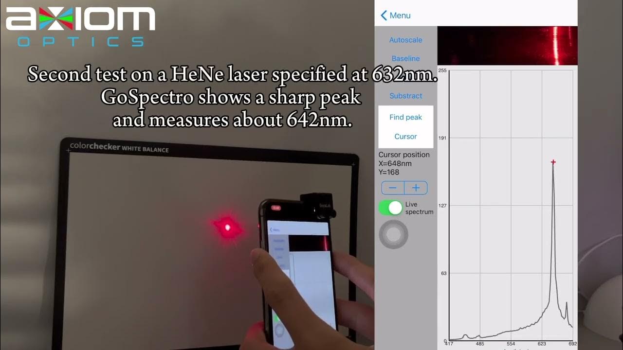 Smartphone Spectrometer Measuring a red and a blue laser with the