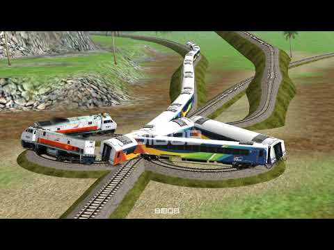 Kereta Api Double Berputar dan Belok | Double Train Spin and Turns🚂🚃