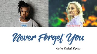 Zara Larsson ft. MNEK - Never Forget You (Lyrics) (Color Coded Lyrics)