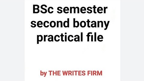 Hindi Bsc. Sem 2 botany practical file Hindi medium